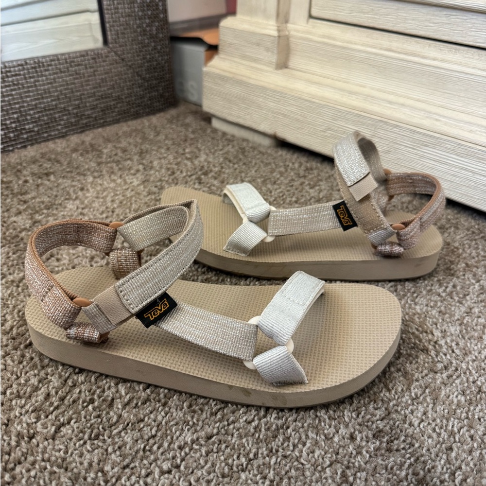 Teva Kids Beige and Light Brown Strappy Sport Sandals